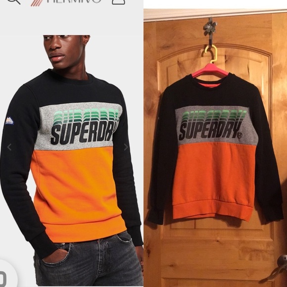 SUPERDRY Triple Drop Color Block Logo Crew Sweatshirt EUC Men's S - Picture 12 of 12